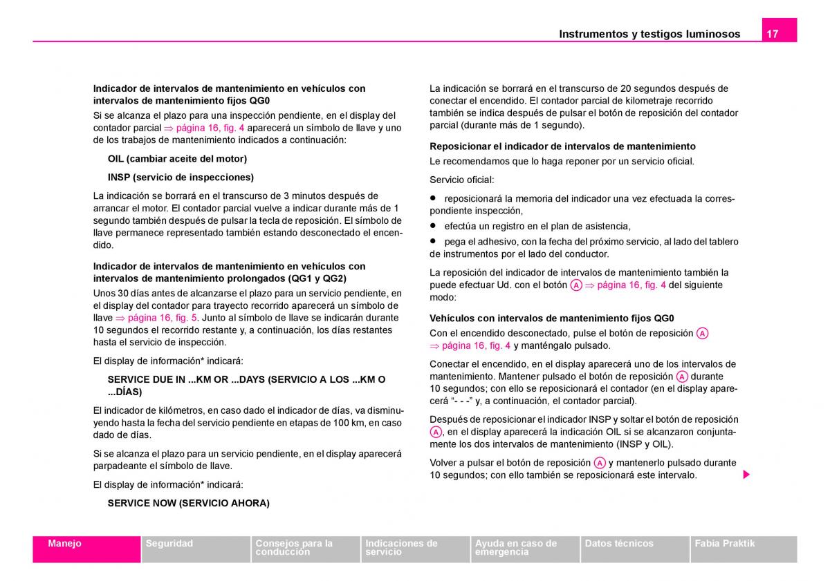 Skoda Fabia I 1 manual del propietario / page 18