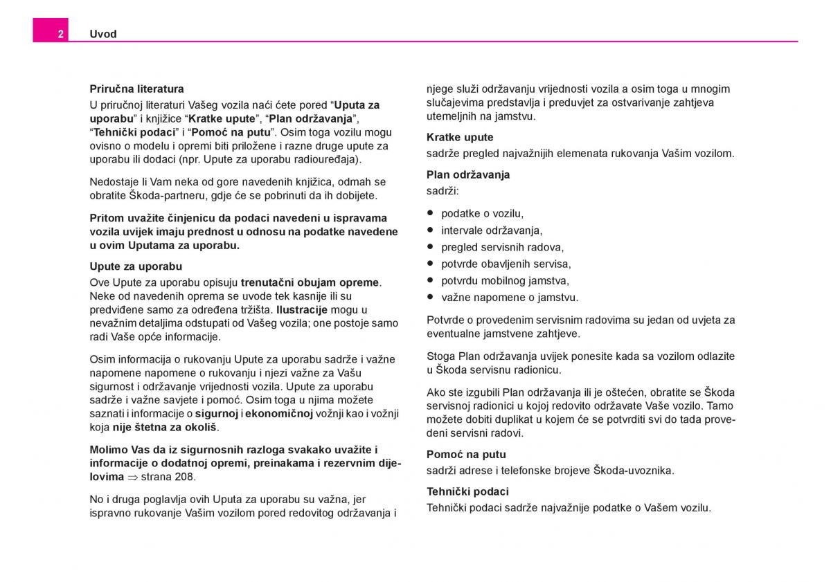 Skoda Fabia I 1 vlasnicko uputstvo / page 3