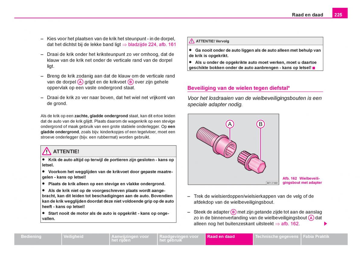 Skoda Fabia I 1 handleiding / page 226