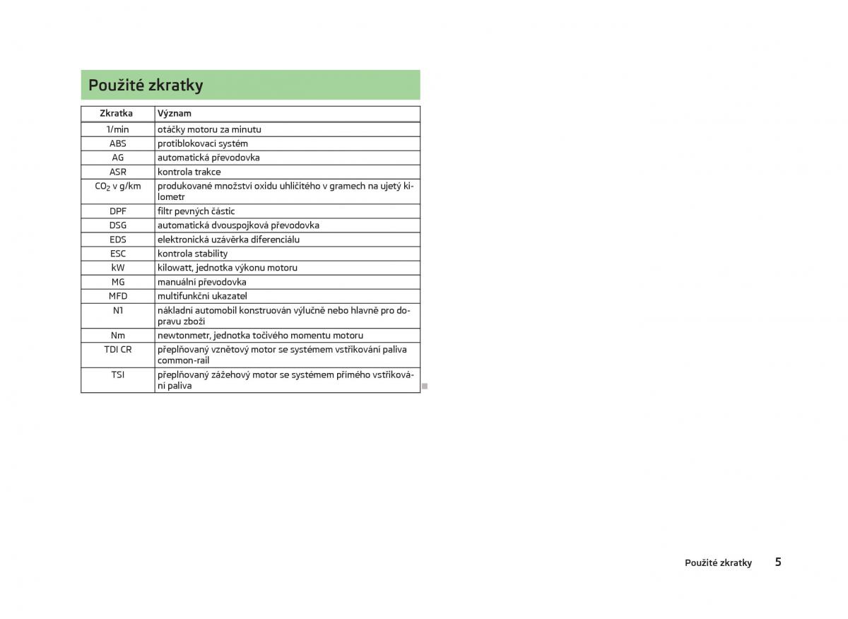 Skoda Fabia II 2 navod k obsludze / page 7