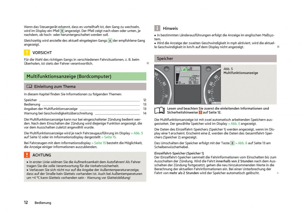 Skoda Fabia II 2 Handbuch / page 14