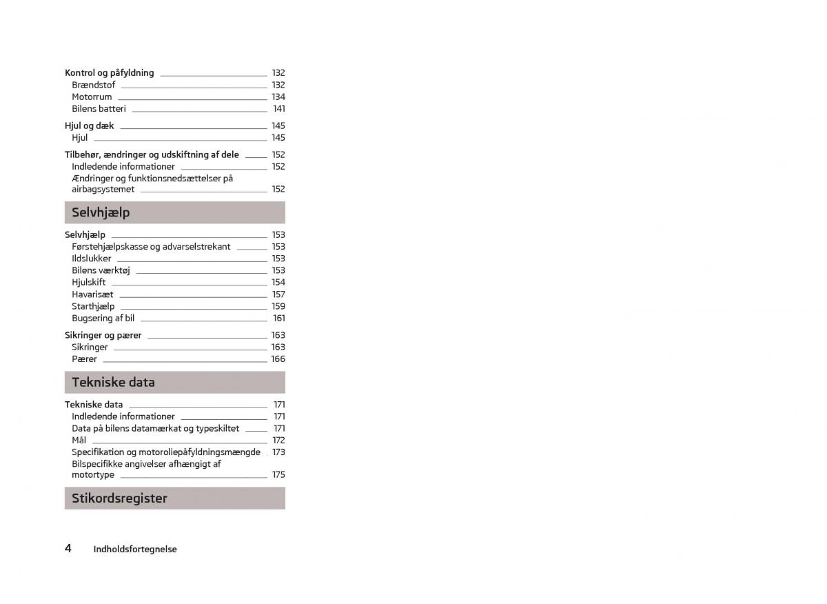 Skoda Fabia II 2 Bilens instruktionsbog / page 6