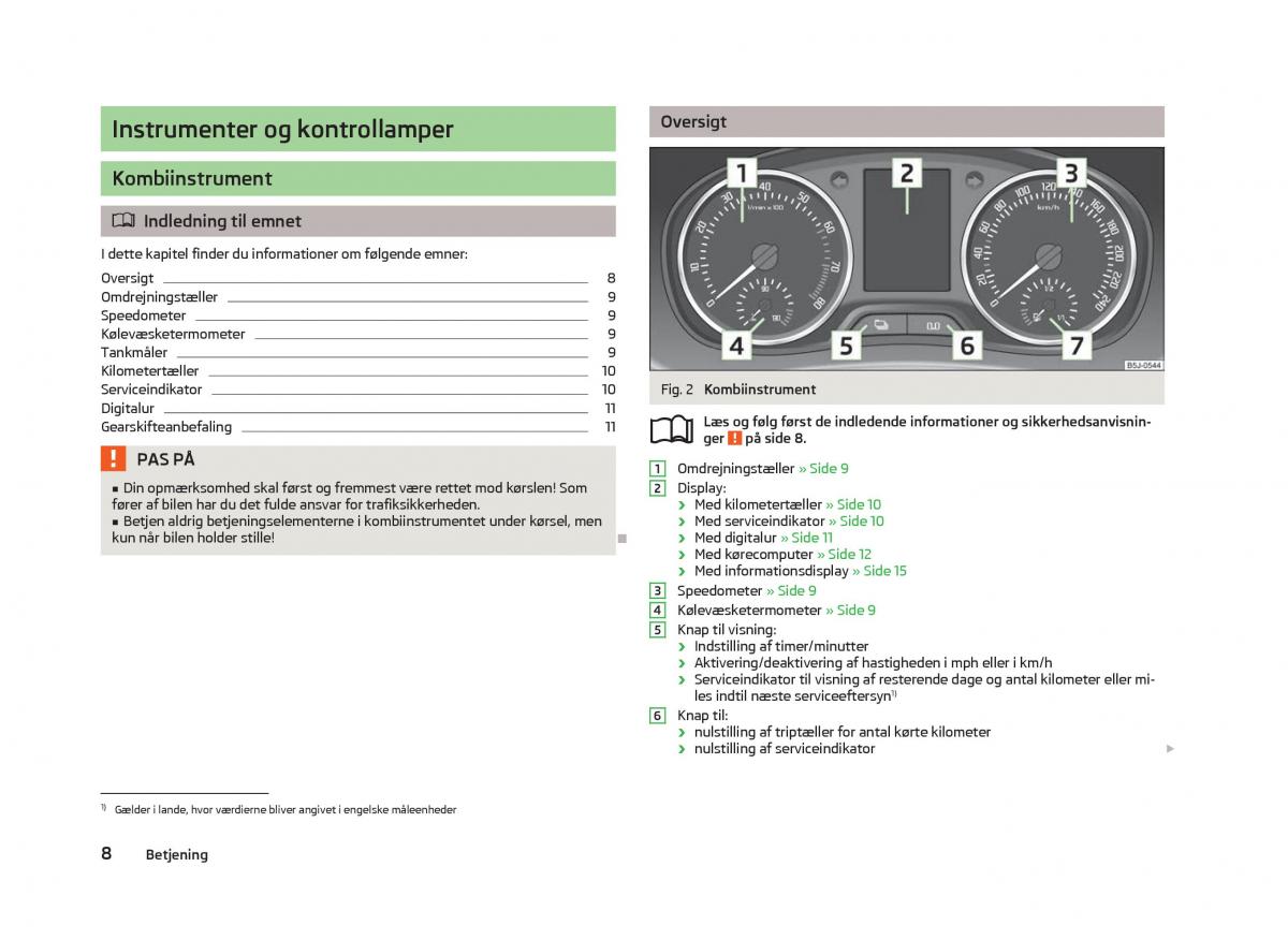 Skoda Fabia II 2 Bilens instruktionsbog / page 10