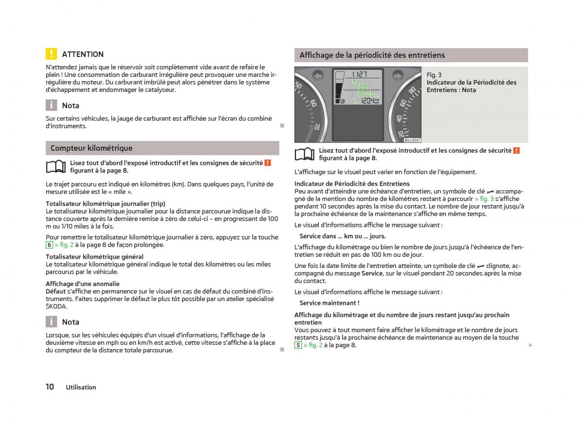 Skoda Fabia II 2 manuel du proprietaire / page 12