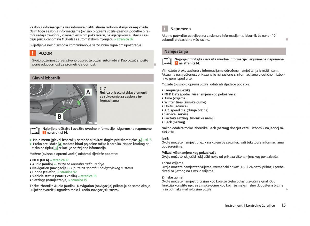 Skoda Fabia II 2 vlasnicko uputstvo / page 17