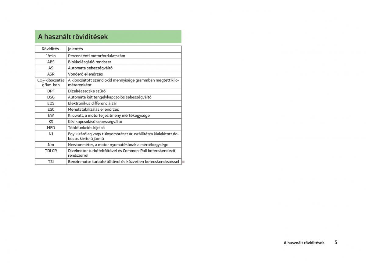 Skoda Fabia II 2 Kezelesi utmutato / page 7