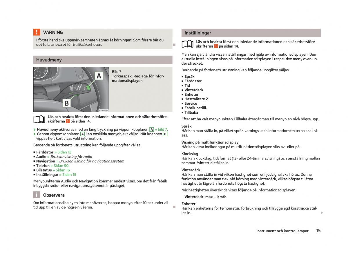 Skoda Fabia II 2 instruktionsbok / page 17