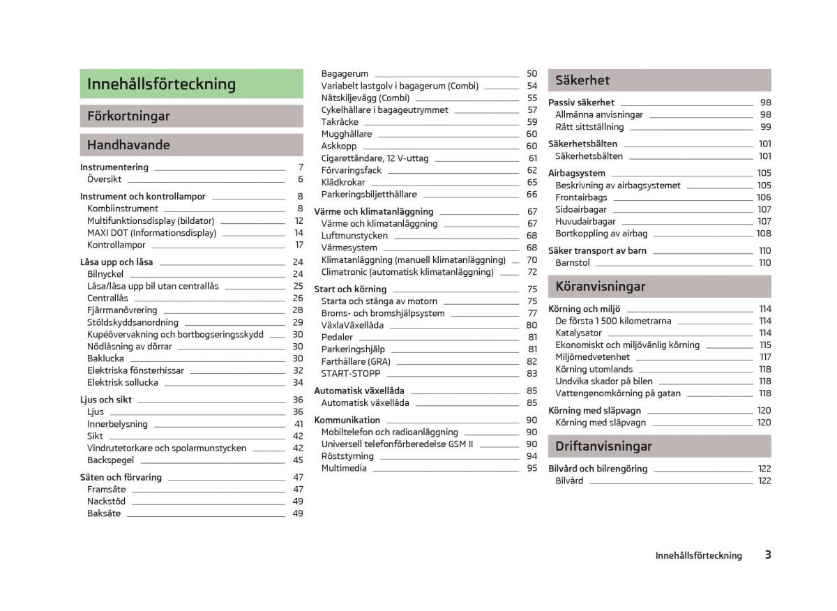 Skoda Fabia II 2 instruktionsbok / page 5