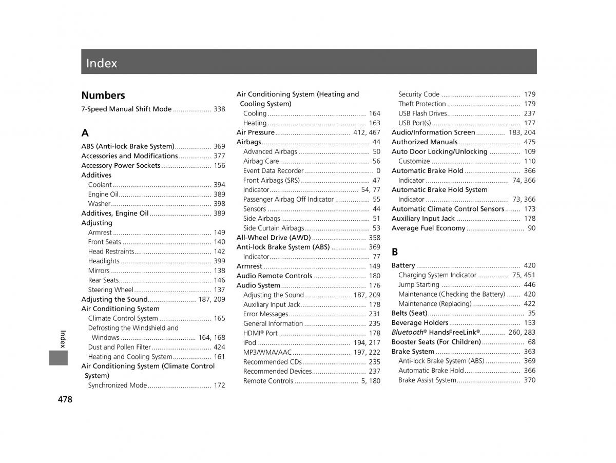 Honda HR V II 2 owners manual / page 479