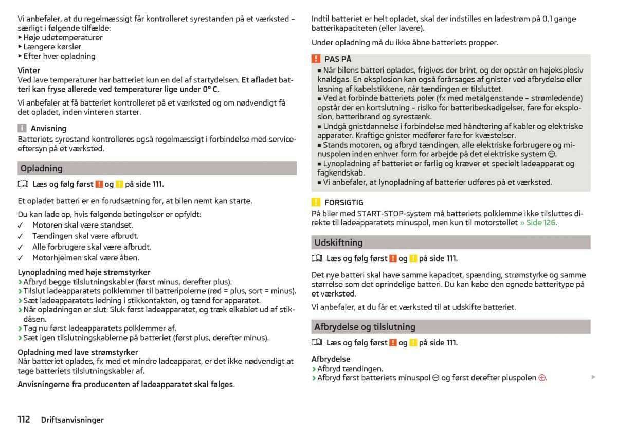 Skoda Citigo Bilens instruktionsbog / page 114