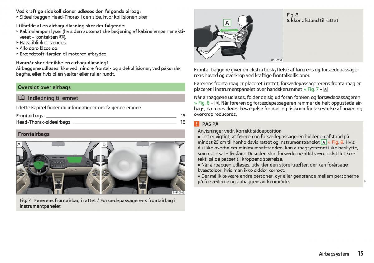 Skoda Citigo Bilens instruktionsbog / page 17