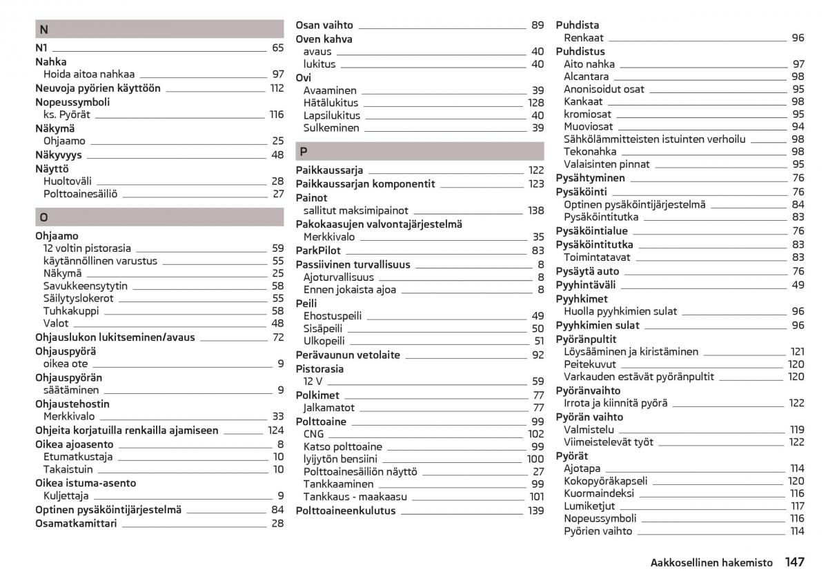 manual Skoda Citigo Skoda Citigo omistajan kasikirja / page 149