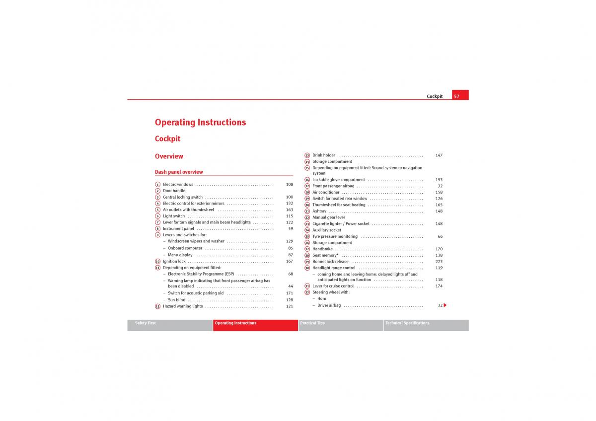 Seat Exeo owners manual / page 59