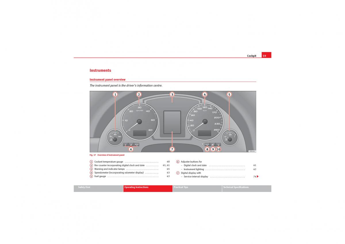Seat Exeo owners manual / page 61
