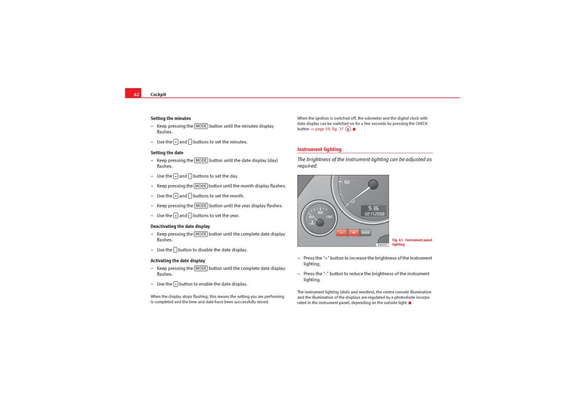 Seat Exeo owners manual / page 64