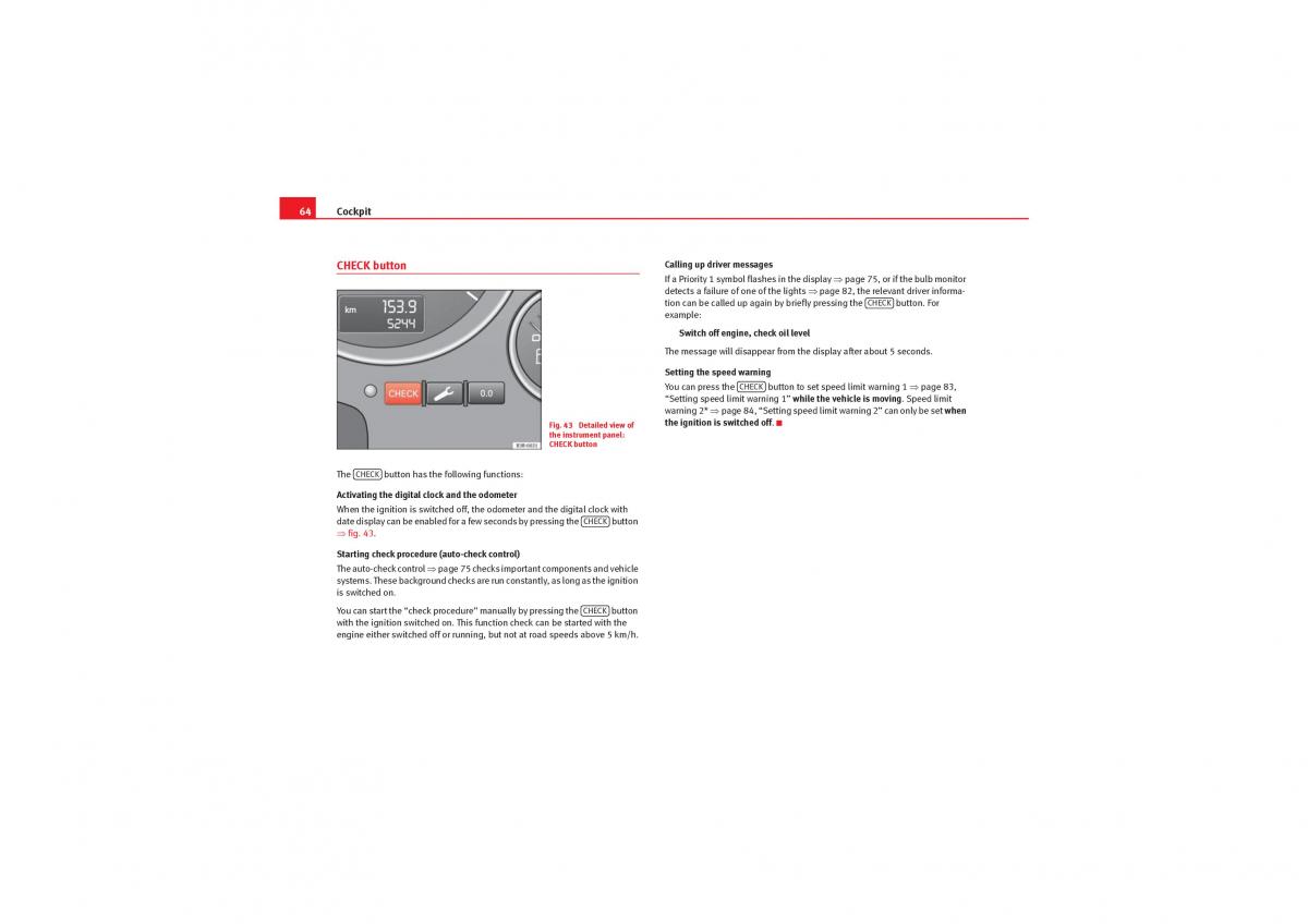 Seat Exeo owners manual / page 66