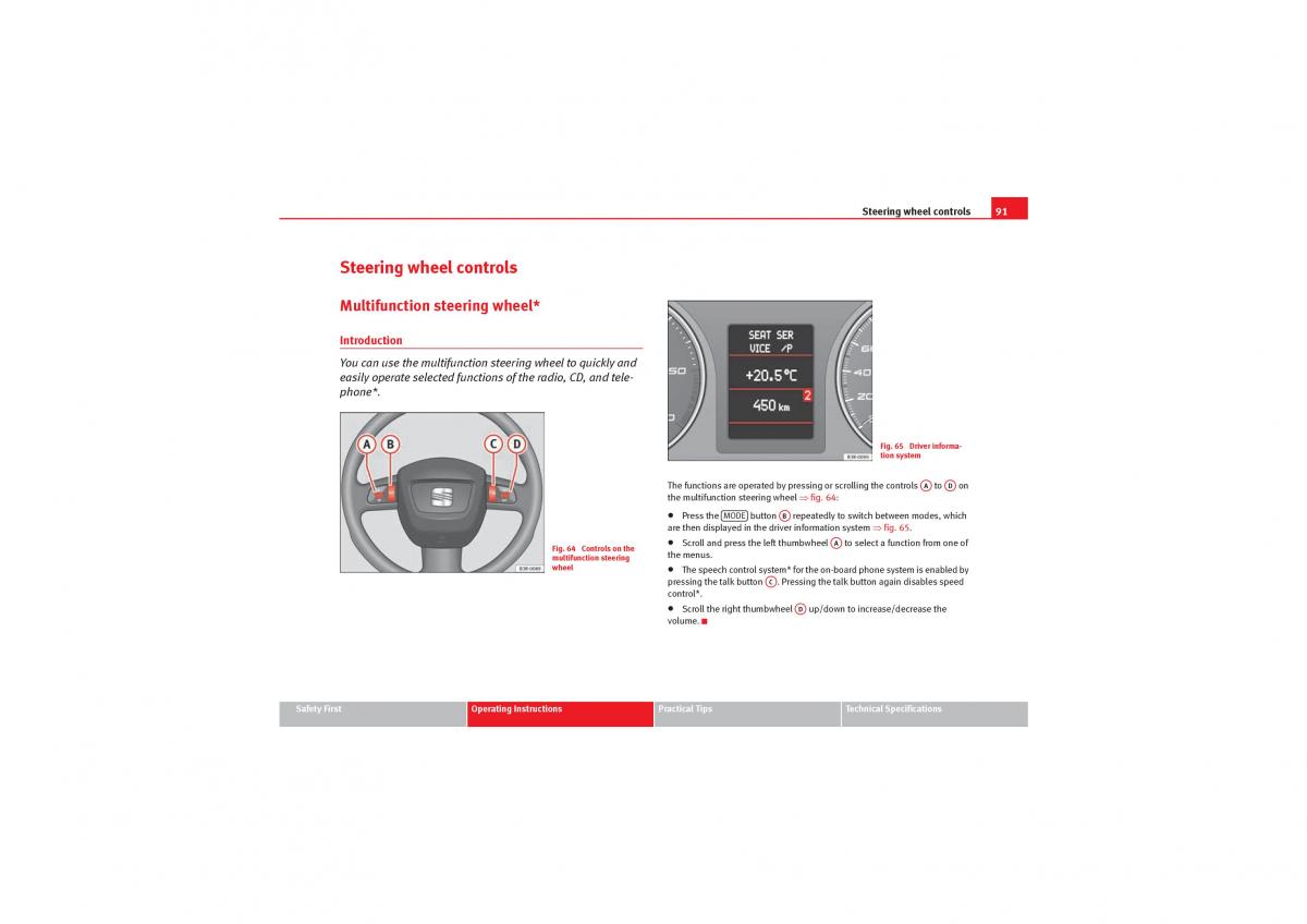 Seat Exeo owners manual / page 93