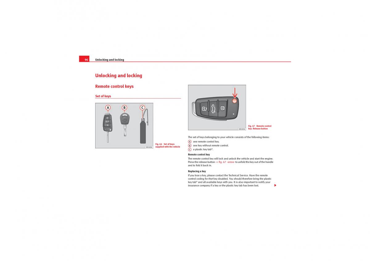 Seat Exeo owners manual / page 98
