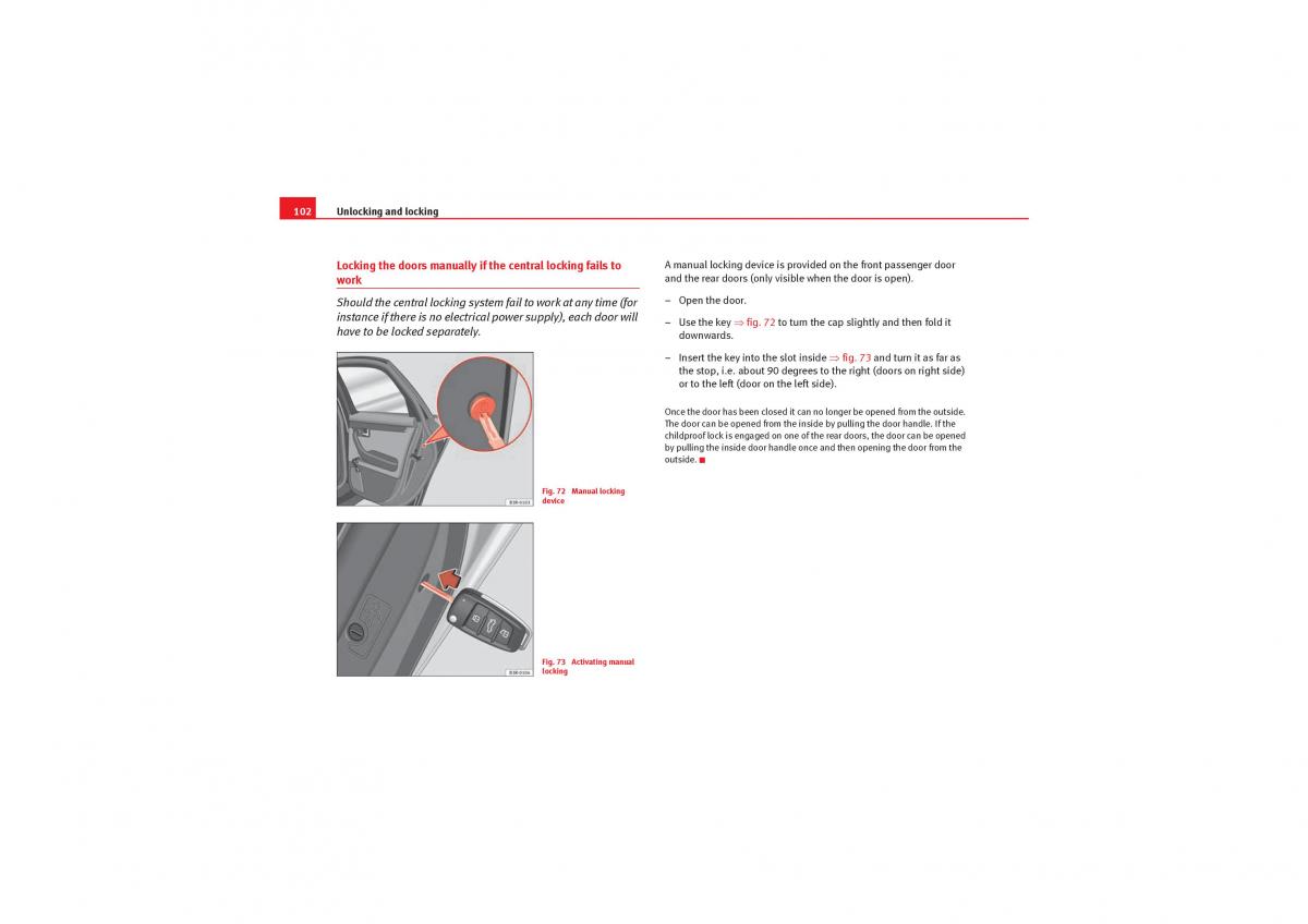 Seat Exeo owners manual / page 104