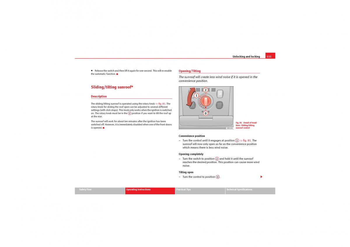 Seat Exeo owners manual / page 113