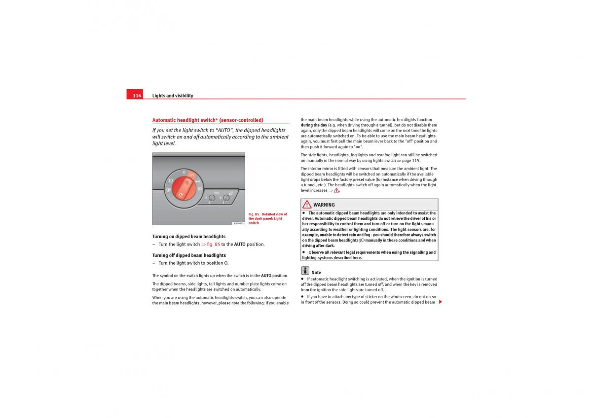 Seat Exeo owners manual / page 118