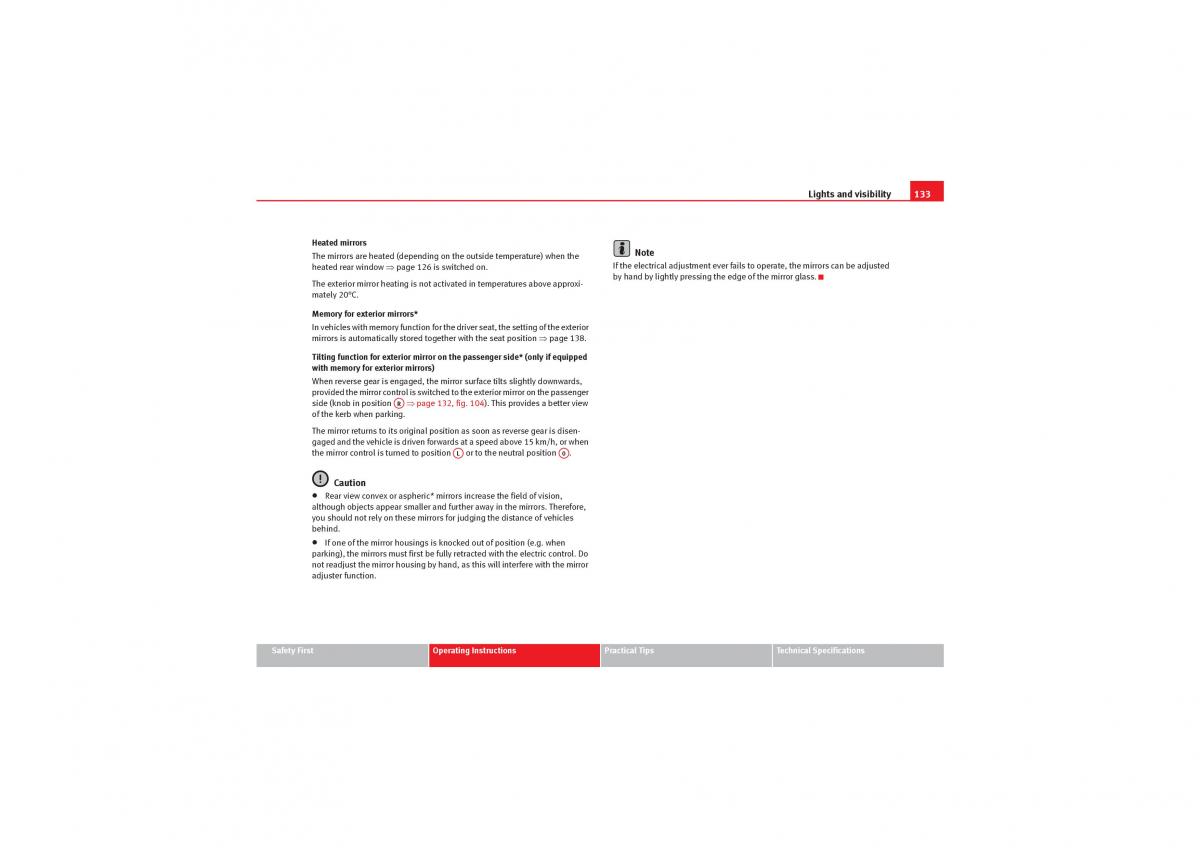 Seat Exeo owners manual / page 135