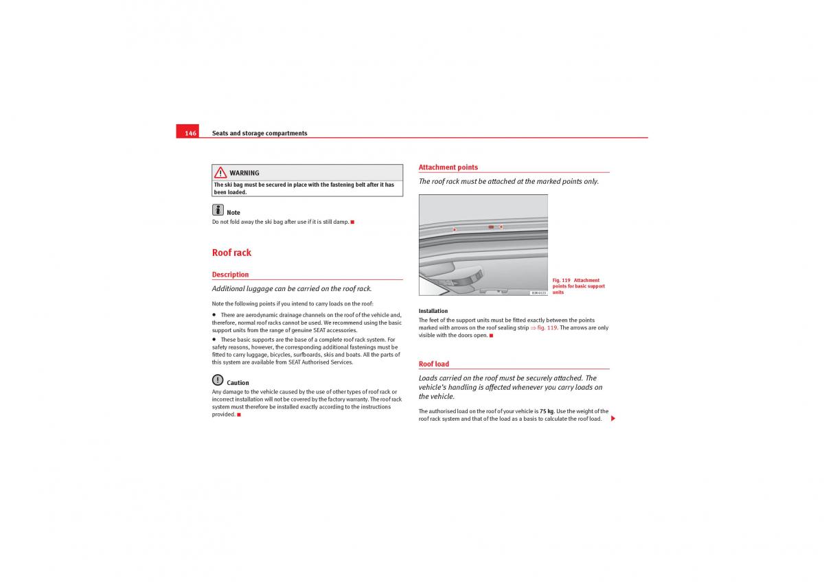 Seat Exeo owners manual / page 148
