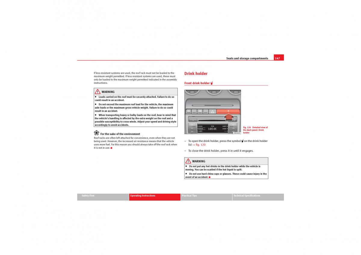 Seat Exeo owners manual / page 149