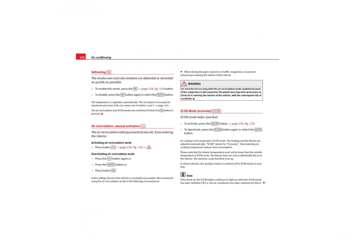 instrukcja obsługi Seat Exeo Seat Exeo owners manual / page 162