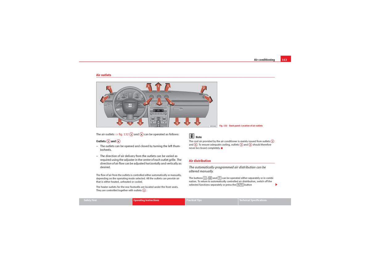 Seat Exeo owners manual / page 165