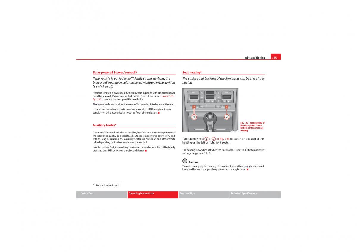 instrukcja obsługi Seat Exeo Seat Exeo owners manual / page 167