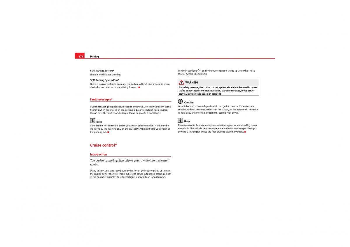 Seat Exeo owners manual / page 176