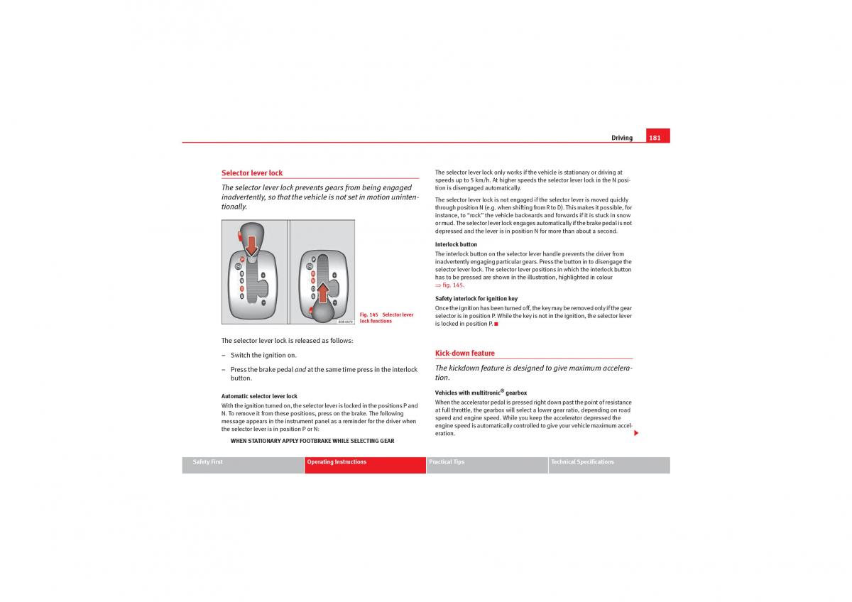 Seat Exeo owners manual / page 183