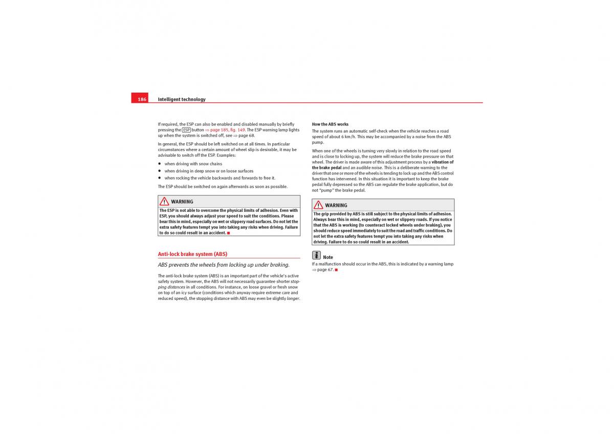 Seat Exeo owners manual / page 188