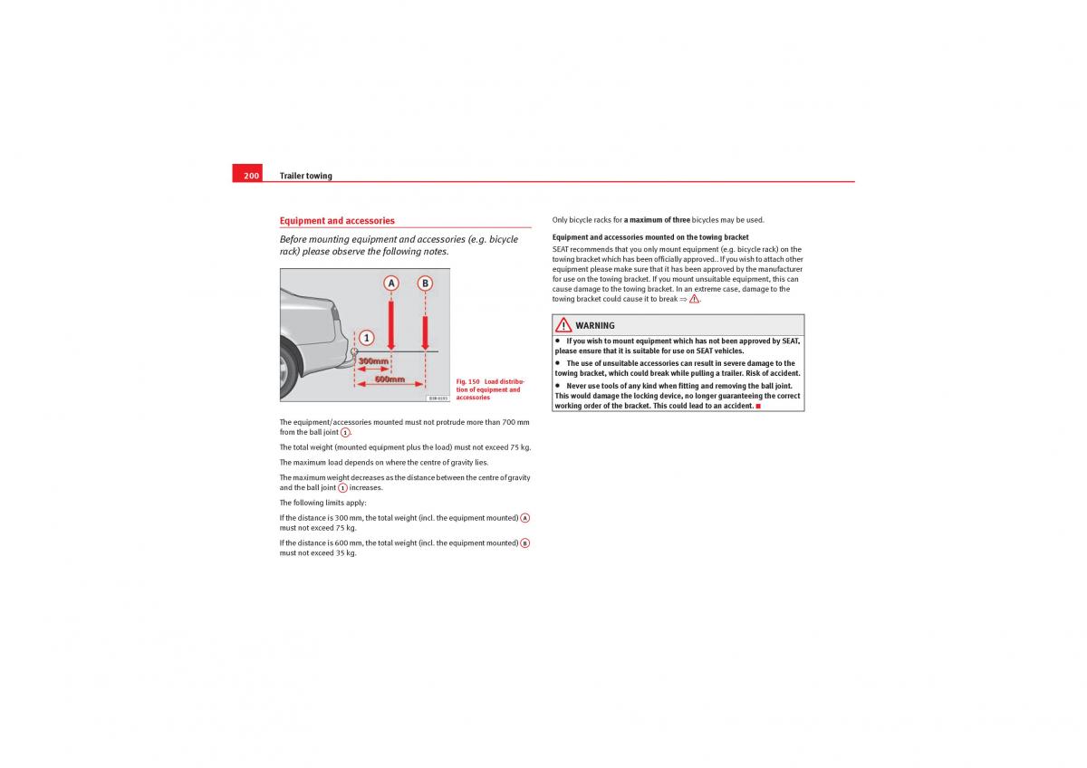 Seat Exeo owners manual / page 202