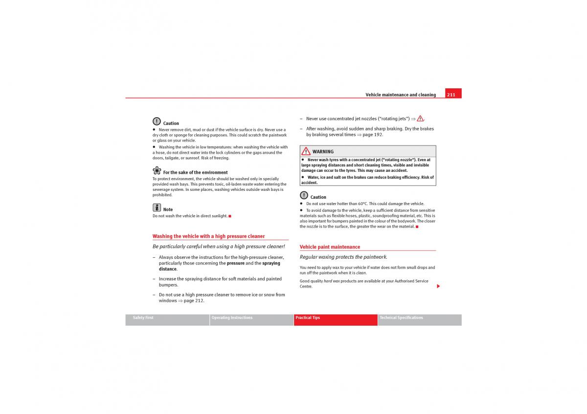 Seat Exeo owners manual / page 213