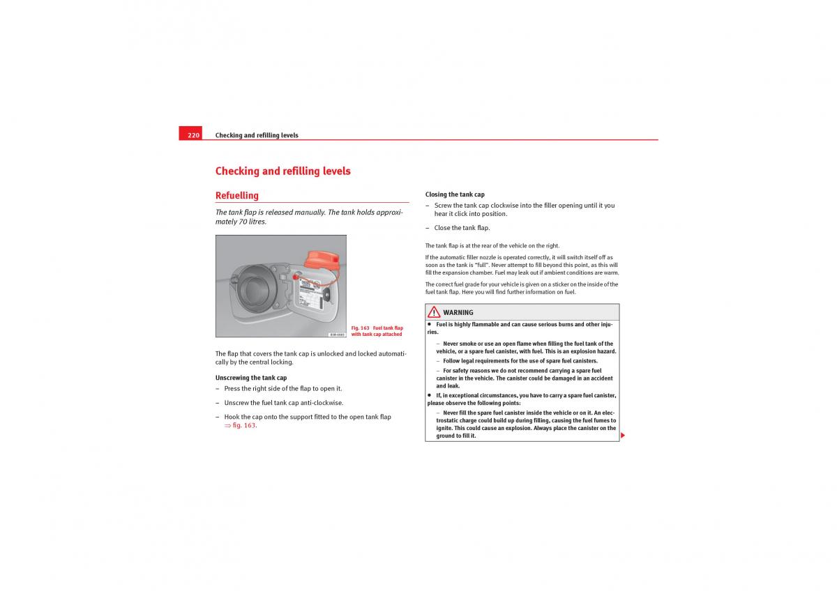 Seat Exeo owners manual / page 222