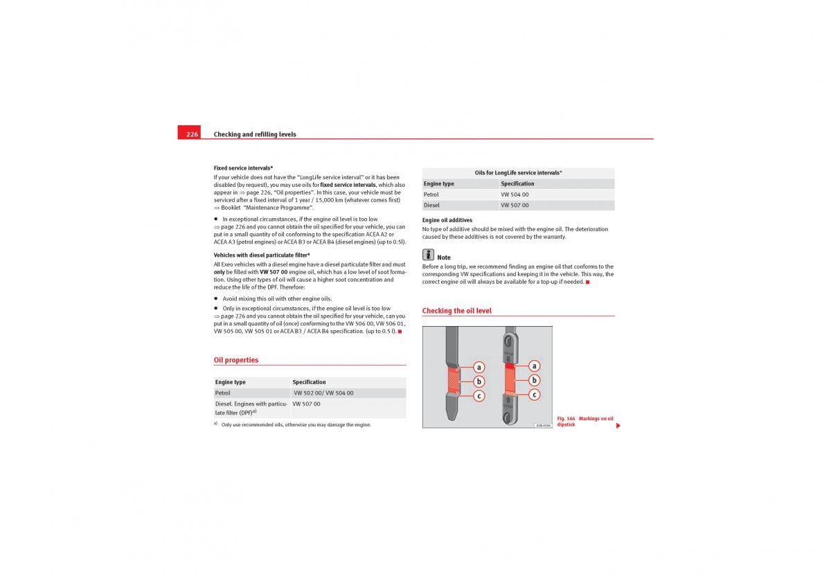 Seat Exeo owners manual / page 228