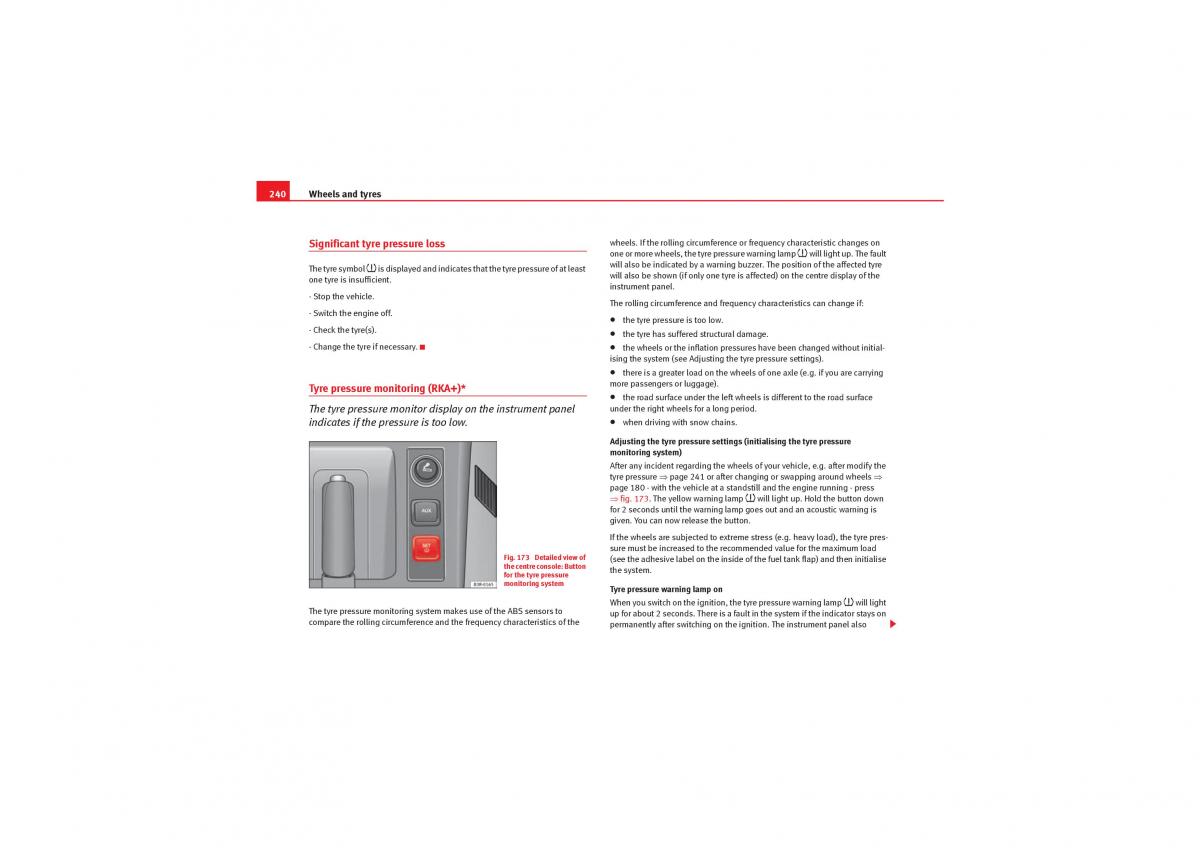 Seat Exeo owners manual / page 242