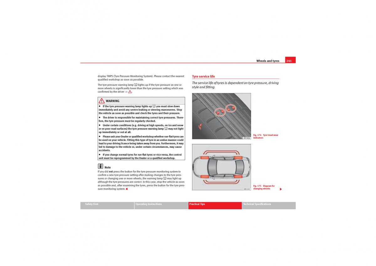 Seat Exeo owners manual / page 243