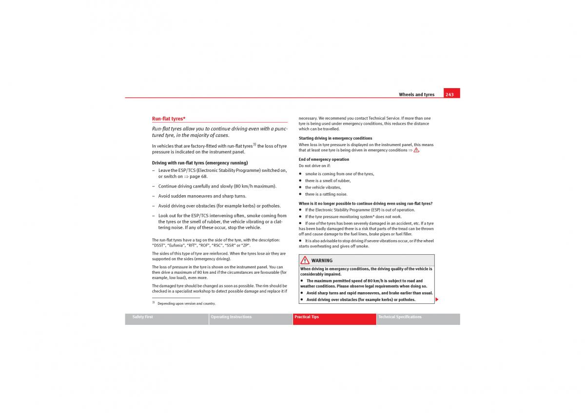 Seat Exeo owners manual / page 245