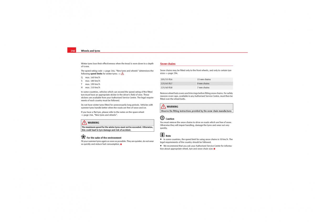 Seat Exeo owners manual / page 248