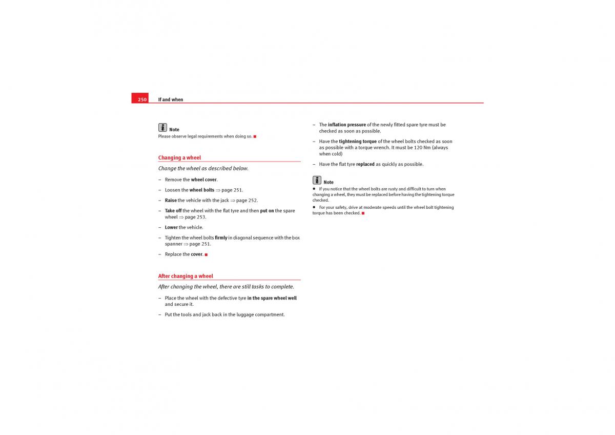 Seat Exeo owners manual / page 252