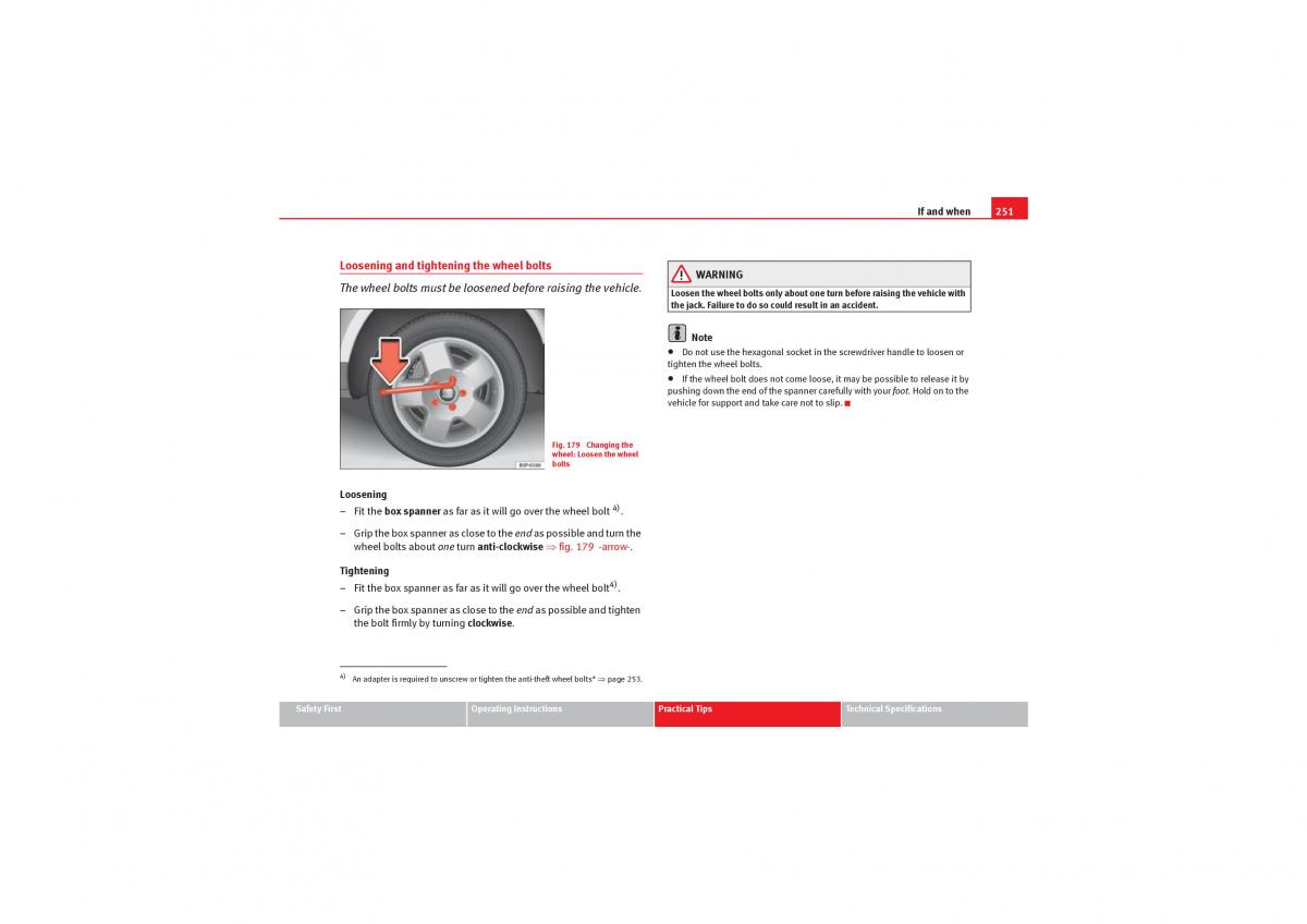 Seat Exeo owners manual / page 253