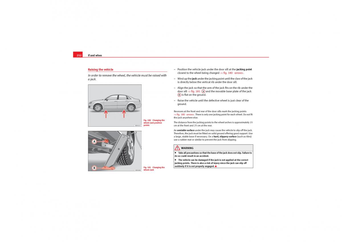 Seat Exeo owners manual / page 254