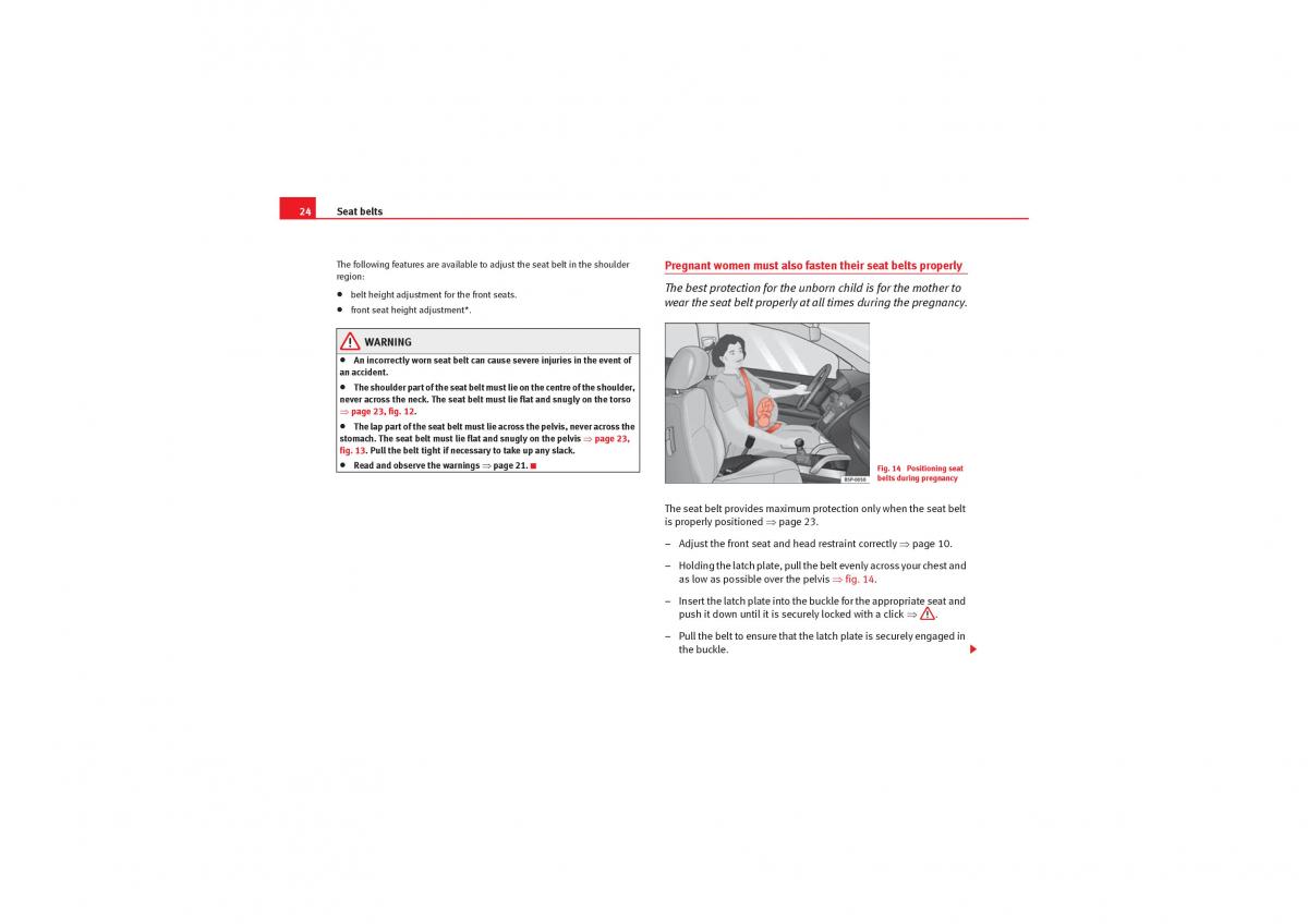 Seat Exeo owners manual / page 26