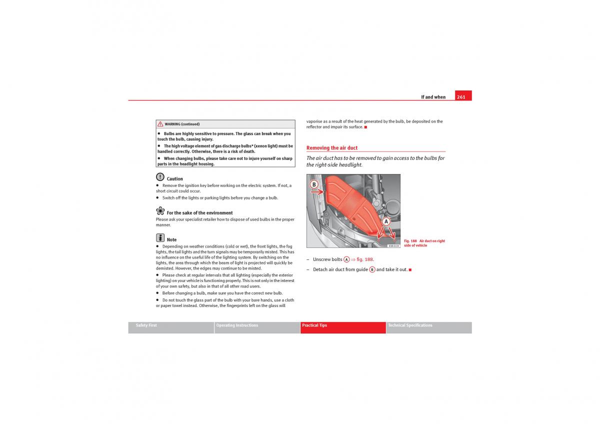 Seat Exeo owners manual / page 263