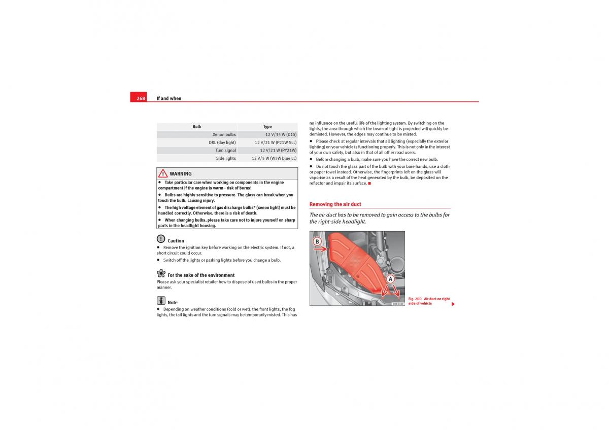 Seat Exeo owners manual / page 270