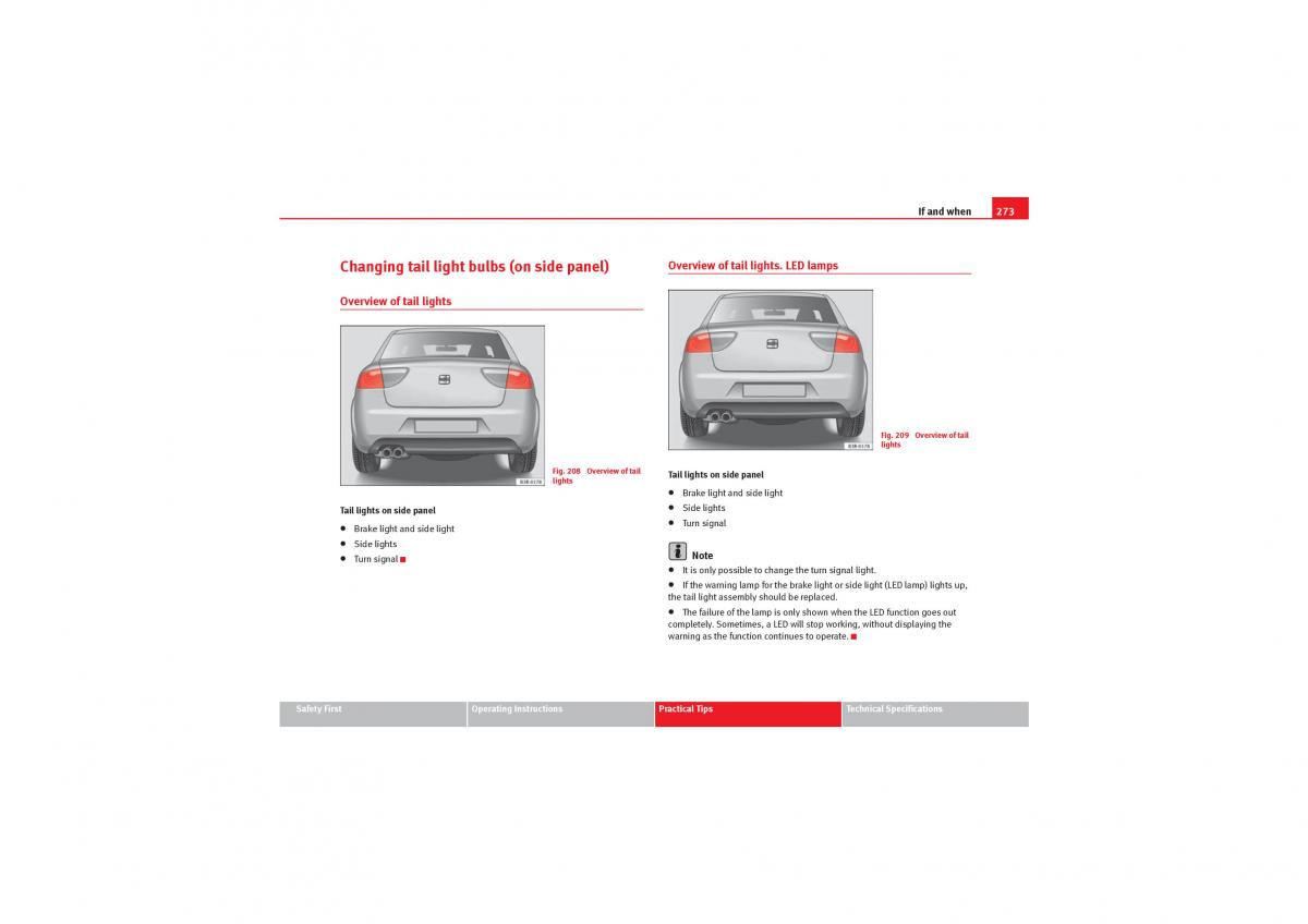 Seat Exeo owners manual / page 275