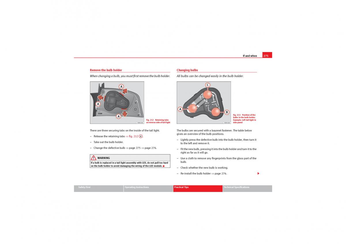 Seat Exeo owners manual / page 277